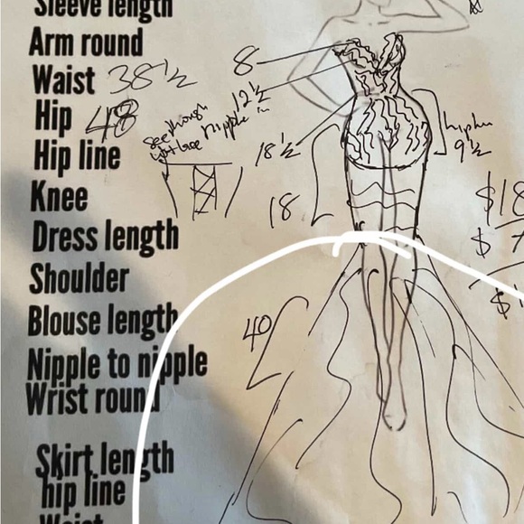 BLACK CUSTOM PROM DRESS - Picture 3 of 4